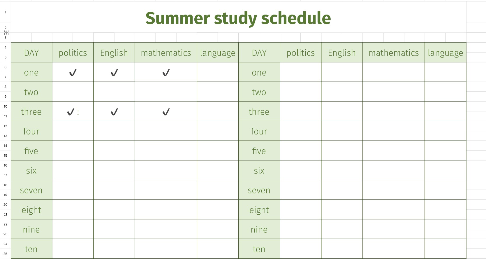 Summer vacation study schedule 4